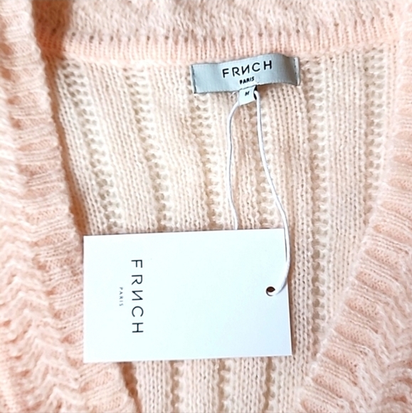 NWT FRNCH blush cardigan with pearl accents size small - Picture 4 of 16